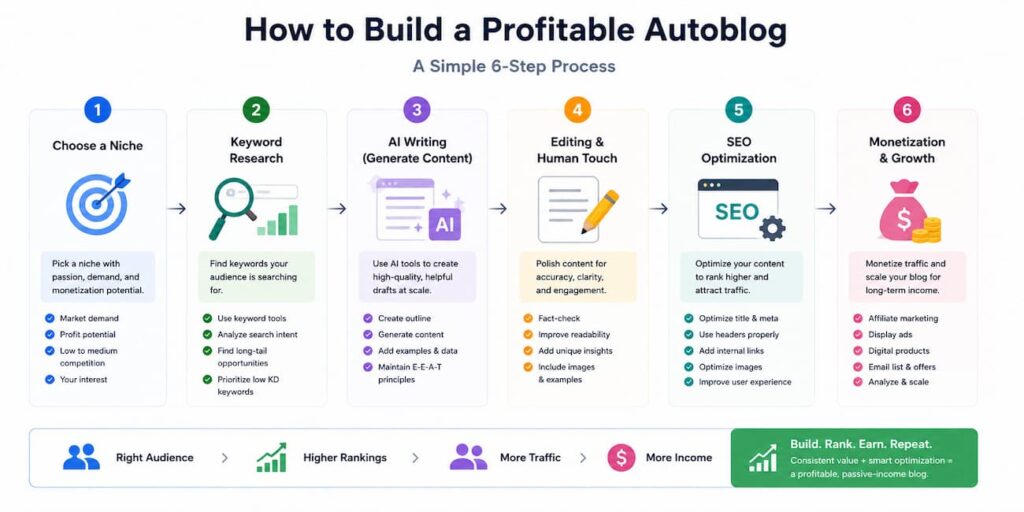 Step-by-step guide to building an AI-powered autoblog that generates income